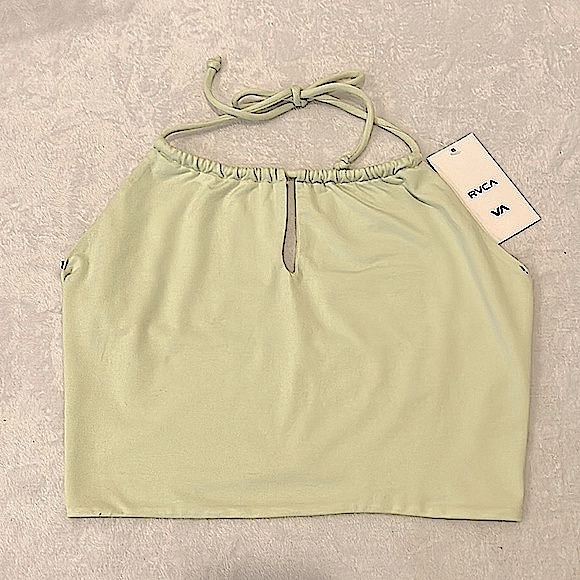 RVCA Sabrina Halter Top Womens Lime twist Green Size Large New With Tag - Picture 1 of 2